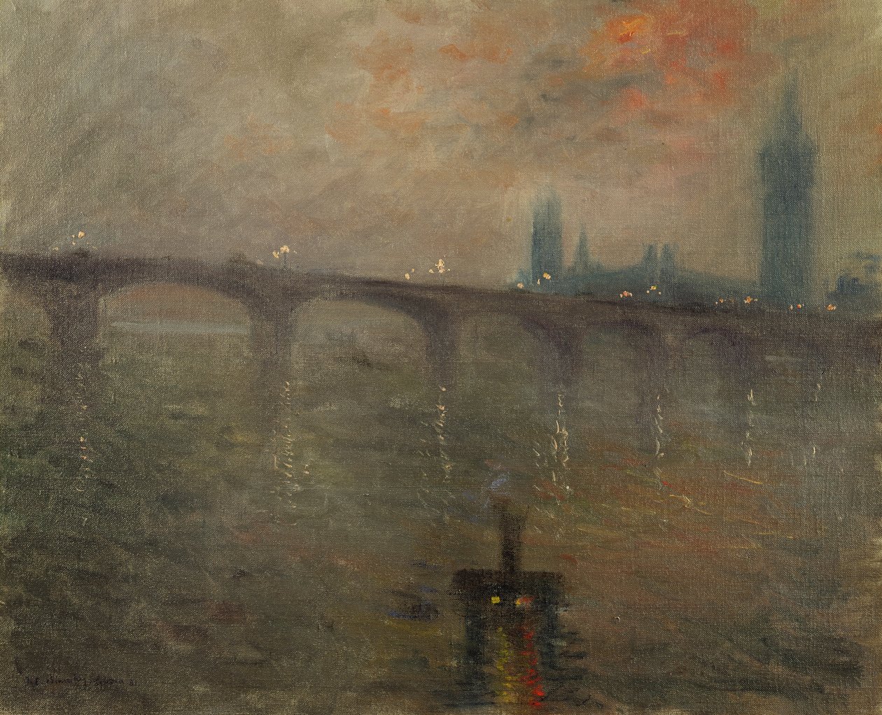 Noite, westminster, de, waterloo, ponte de Jacques Emile Blanche