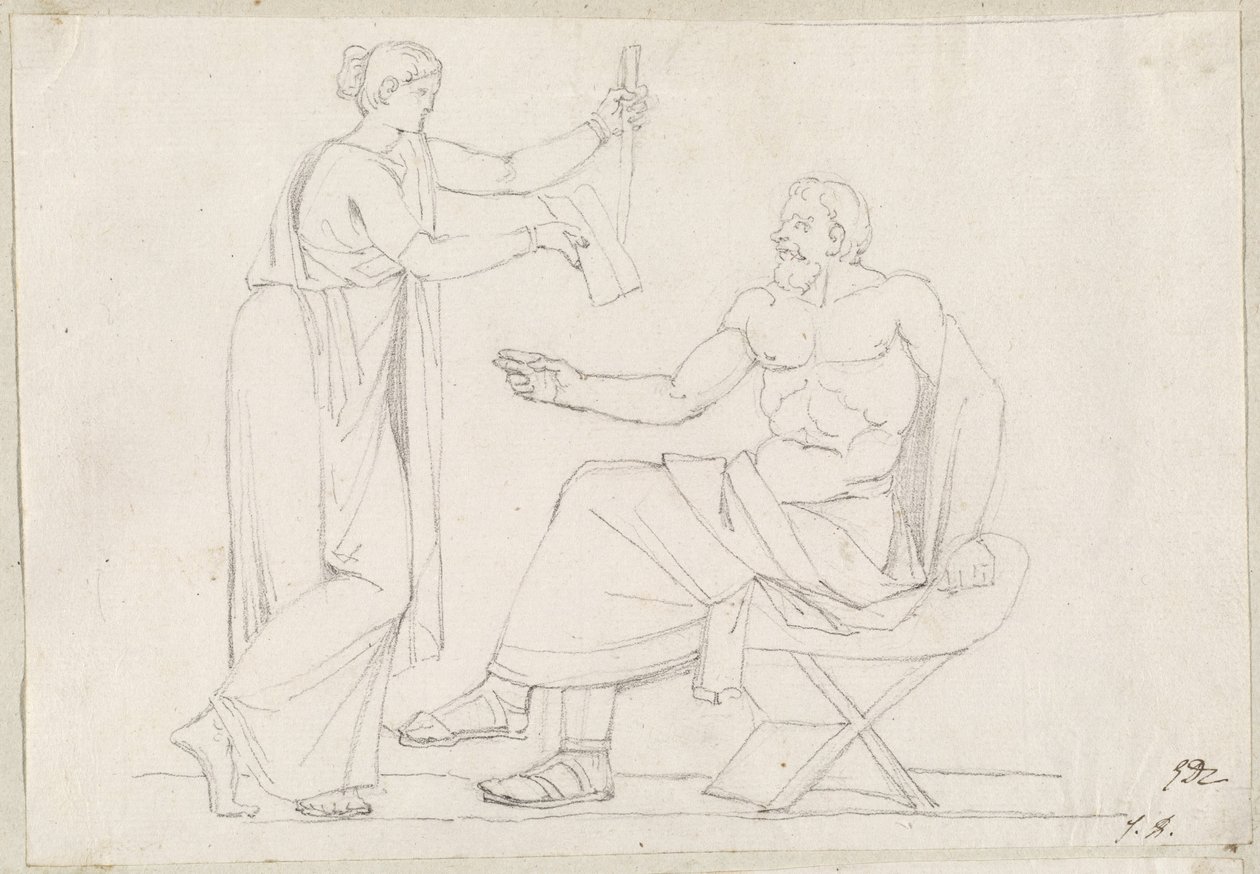 Sócrates e Diotime de Jacques Louis David