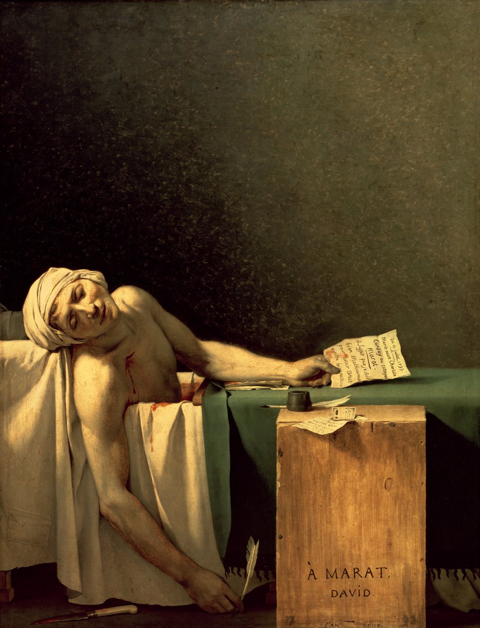 A morte de Marat de Jacques Louis David