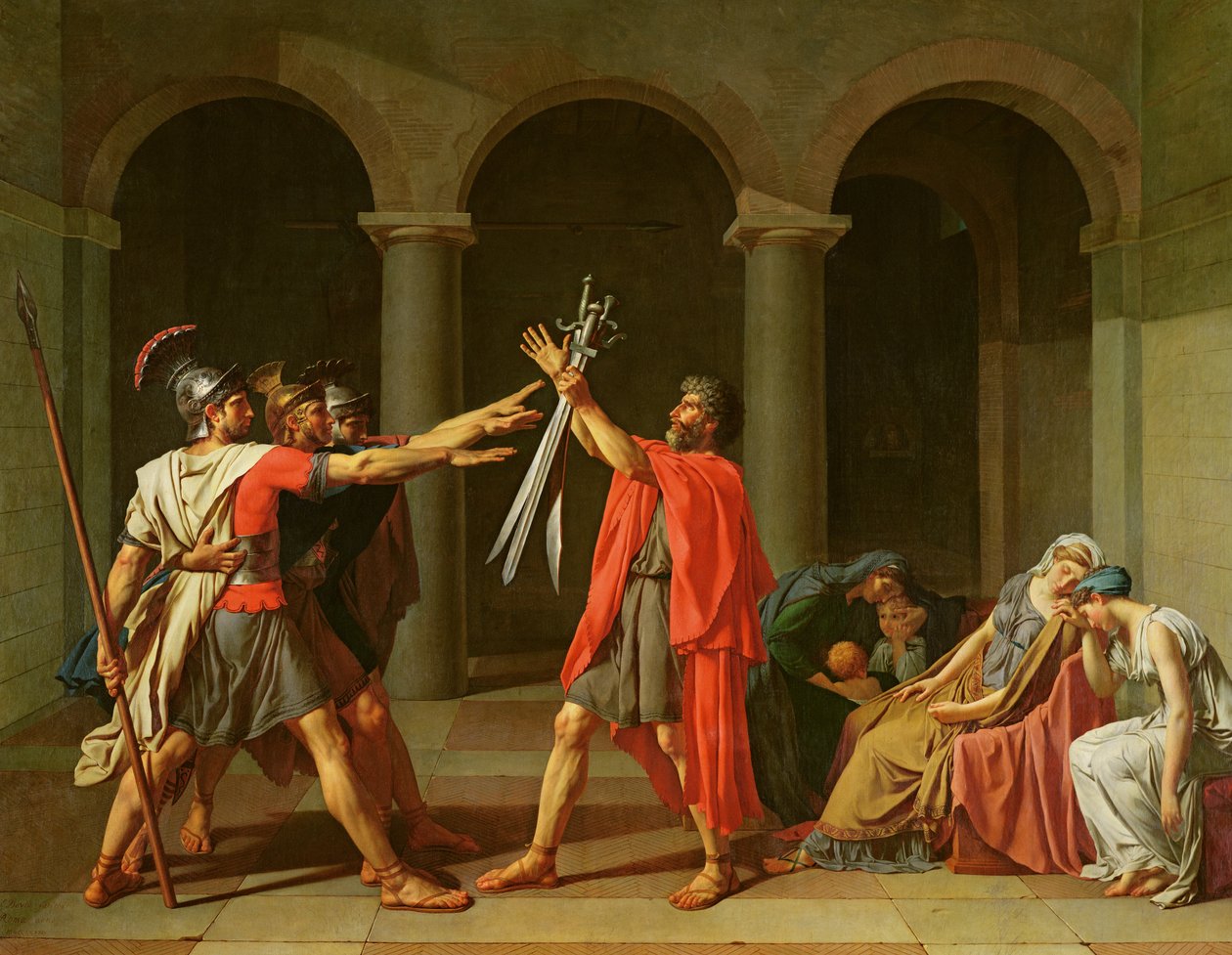 O juramento de Horatii, 1784 de Jacques Louis David
