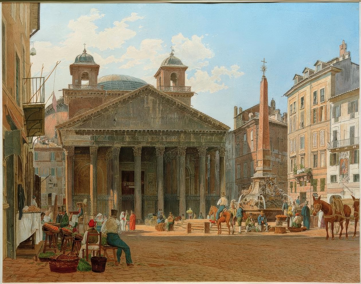 O Panteão e a Piazza della Rotonda em Roma de Jakob Alt