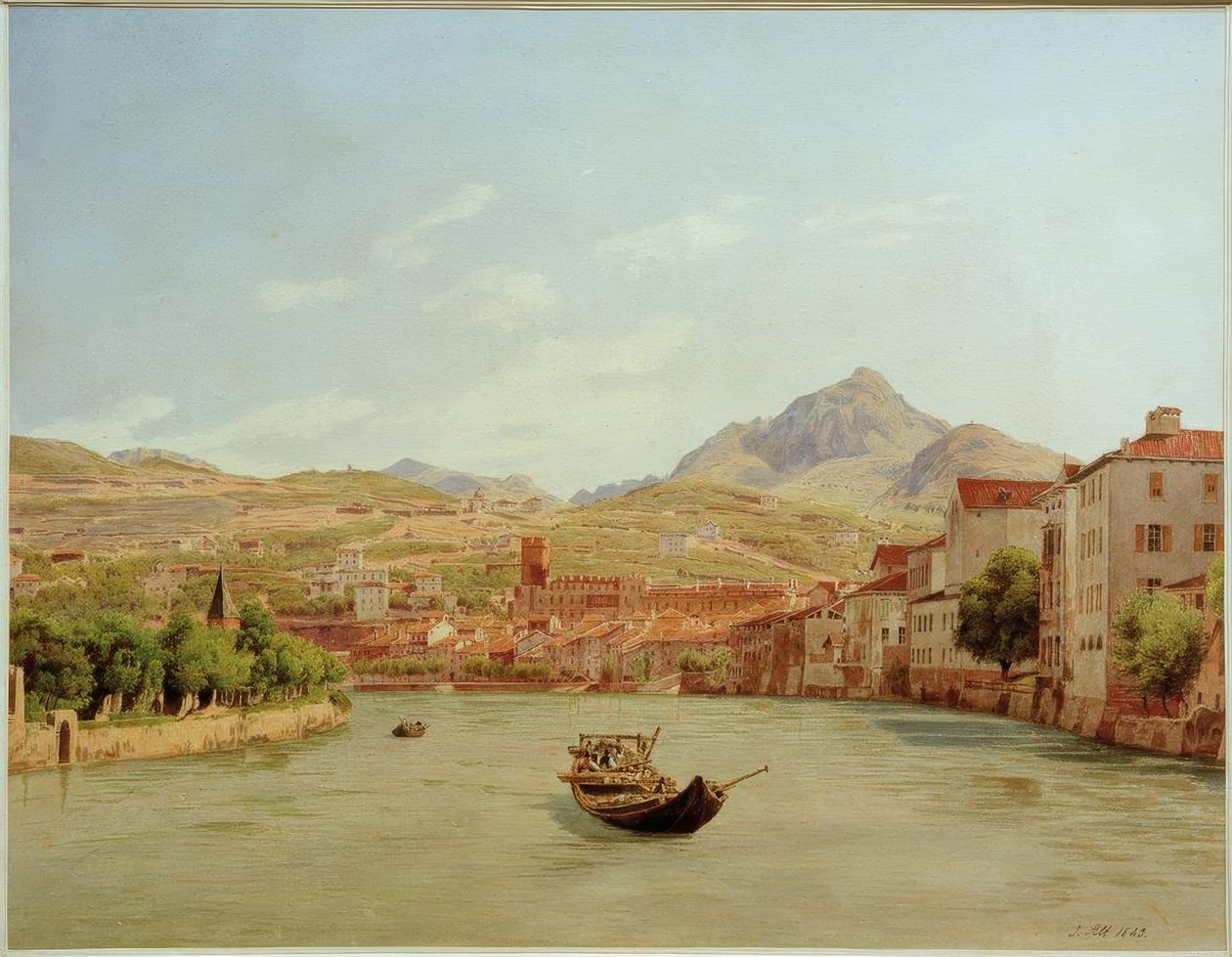 Trento da ponte Adige de Jakob Alt