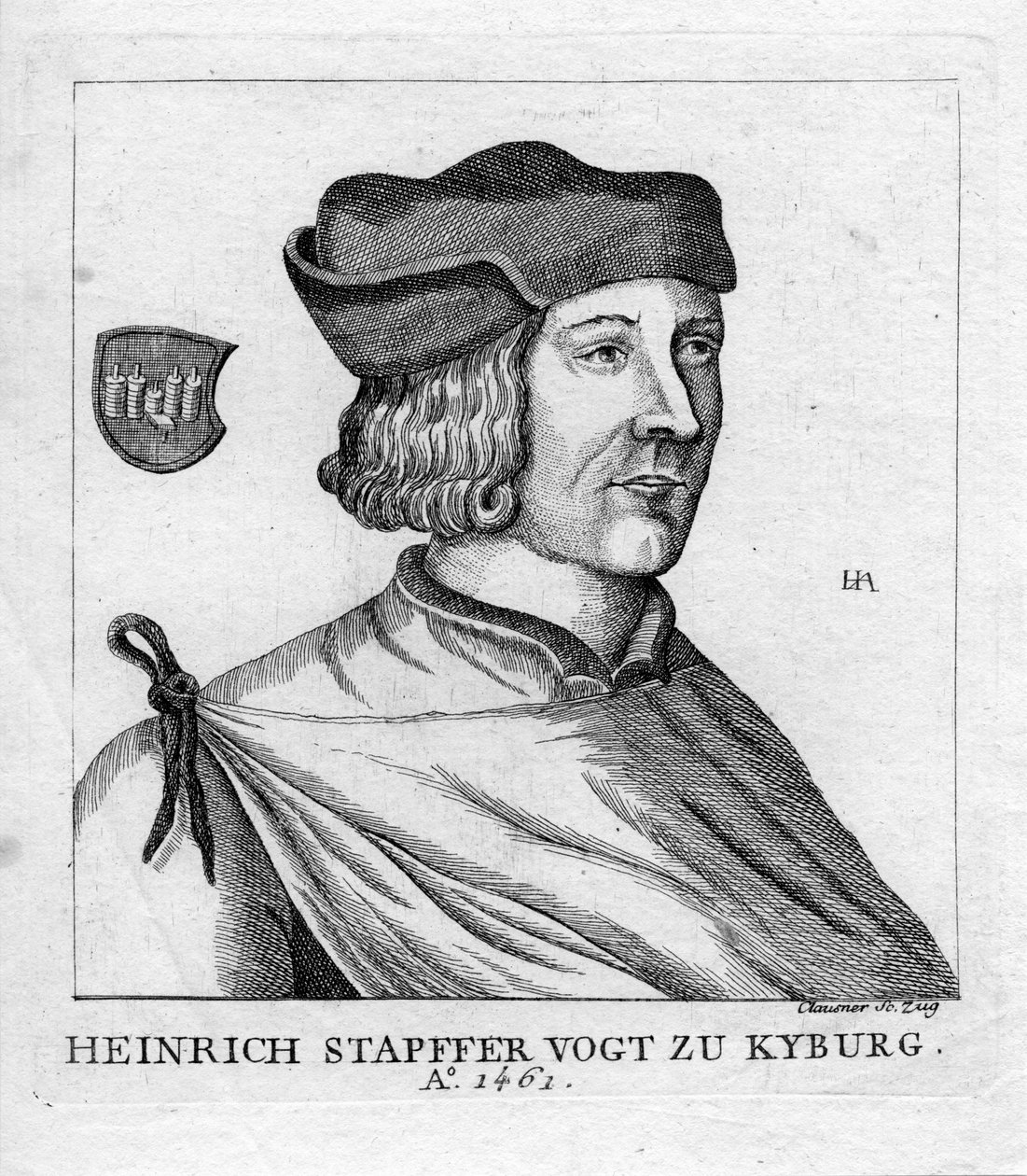 retrato gravado de Jakob Joseph Clausner