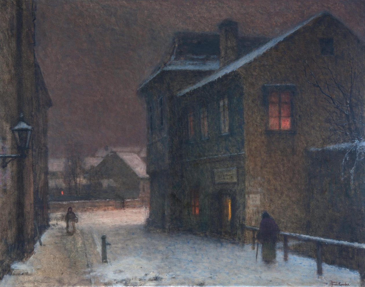 Rua na neve, 1907-1909 de Jakub Schikaneder