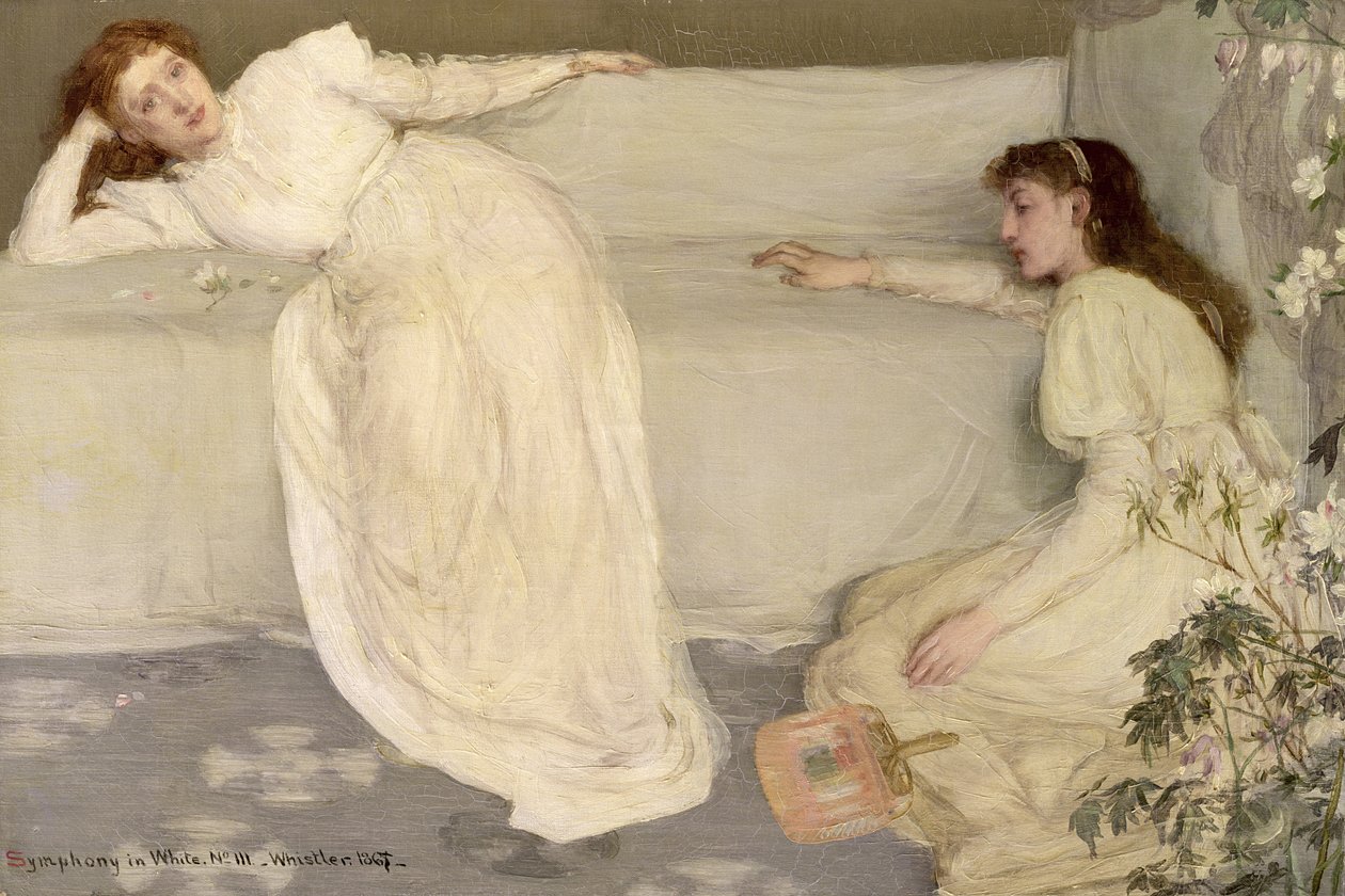 Sinfonia em Branco, No. III, 1865-7 (sem moldura) (veja também 106898) de James Abbott McNeill Whistler