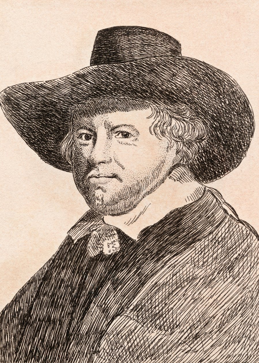 Jan van Goyen, ilustração de &39;75 retratos de pintores célebres de originais autênticos &39;, publicado em Londres, 1817 de James Girtin