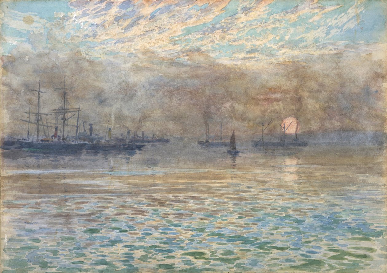 Manhã de inverno, Wellington Harbour de James McLachlan Nairn