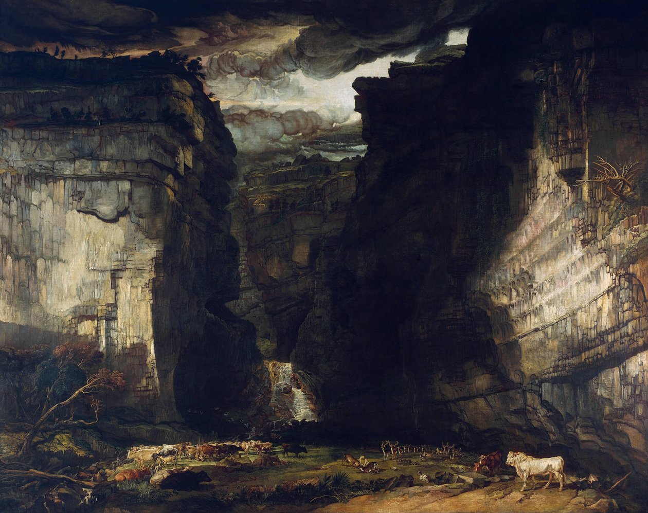 Cicatriz de Gordale (uma vista de Gordale, no solar de East Malham em Craven, Yorkshire, a propriedade de Lord Ribblesdale) de James Ward