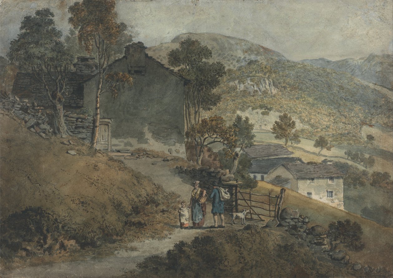 Paisagem com casas e figuras de James Ward
