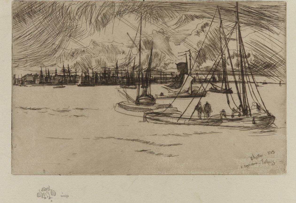 Amsterdã, do Tolhuis, 1863. de James Abbott McNeill Whistler