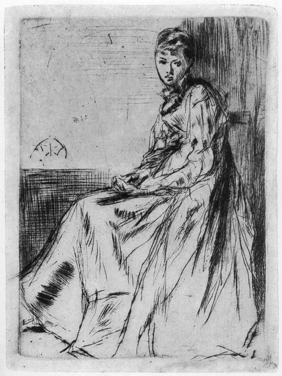 Maude, sentado, século XIX, 1904. de James Abbott McNeill Whistler