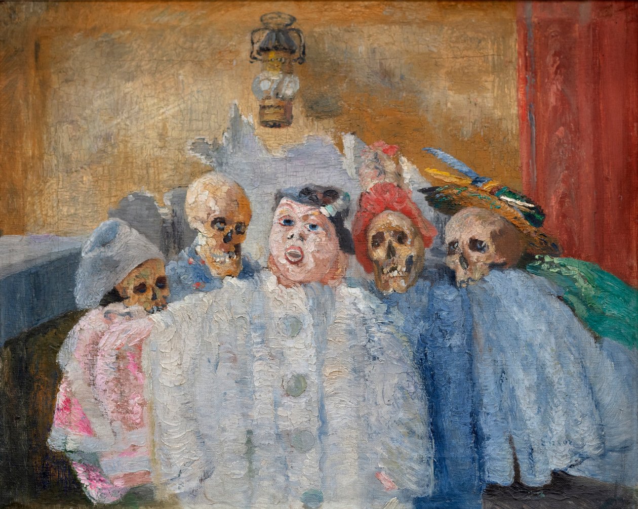 Pierrot e esqueleto de James Ensor