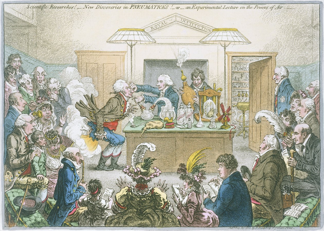 Conferência química, 1802 de James Gillray