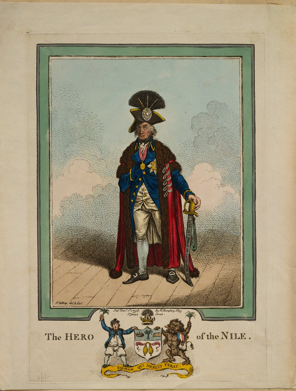 O Herói do Nilo, 1878 de James Gillray
