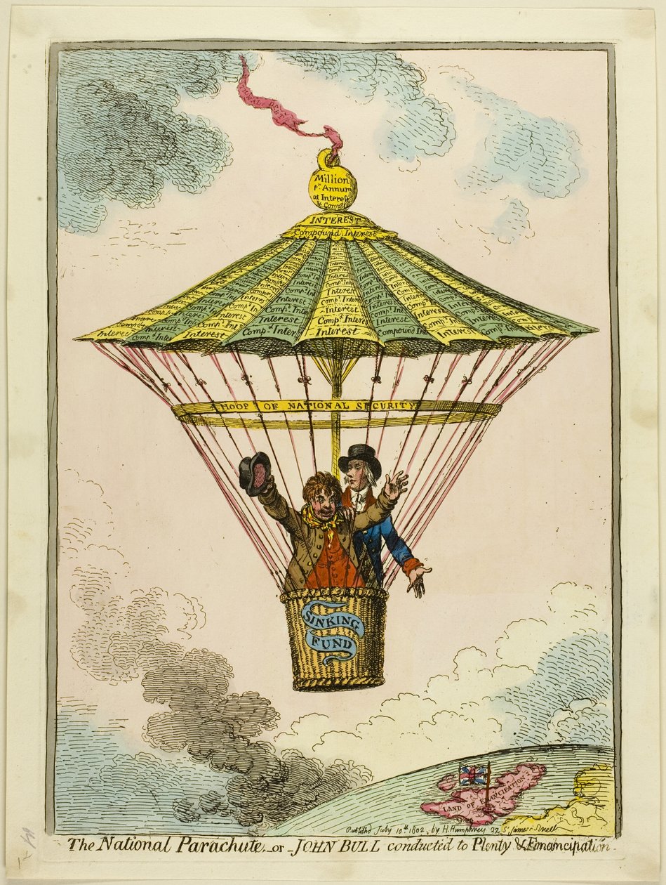 O pára-quedas nacional de James Gillray