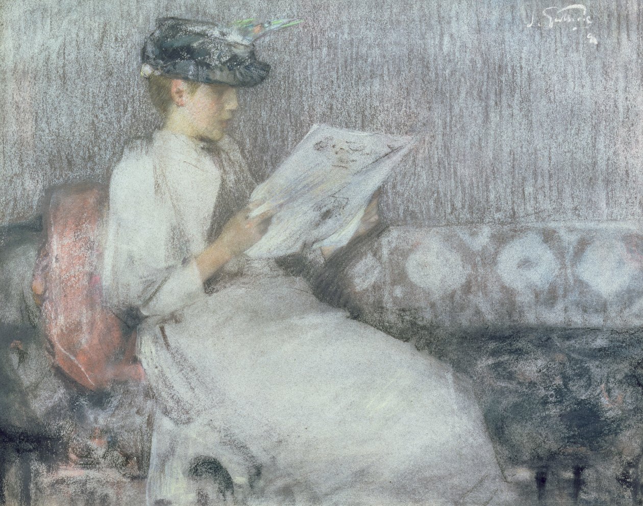 The Morning Paper, c.1890-91 de James Guthrie