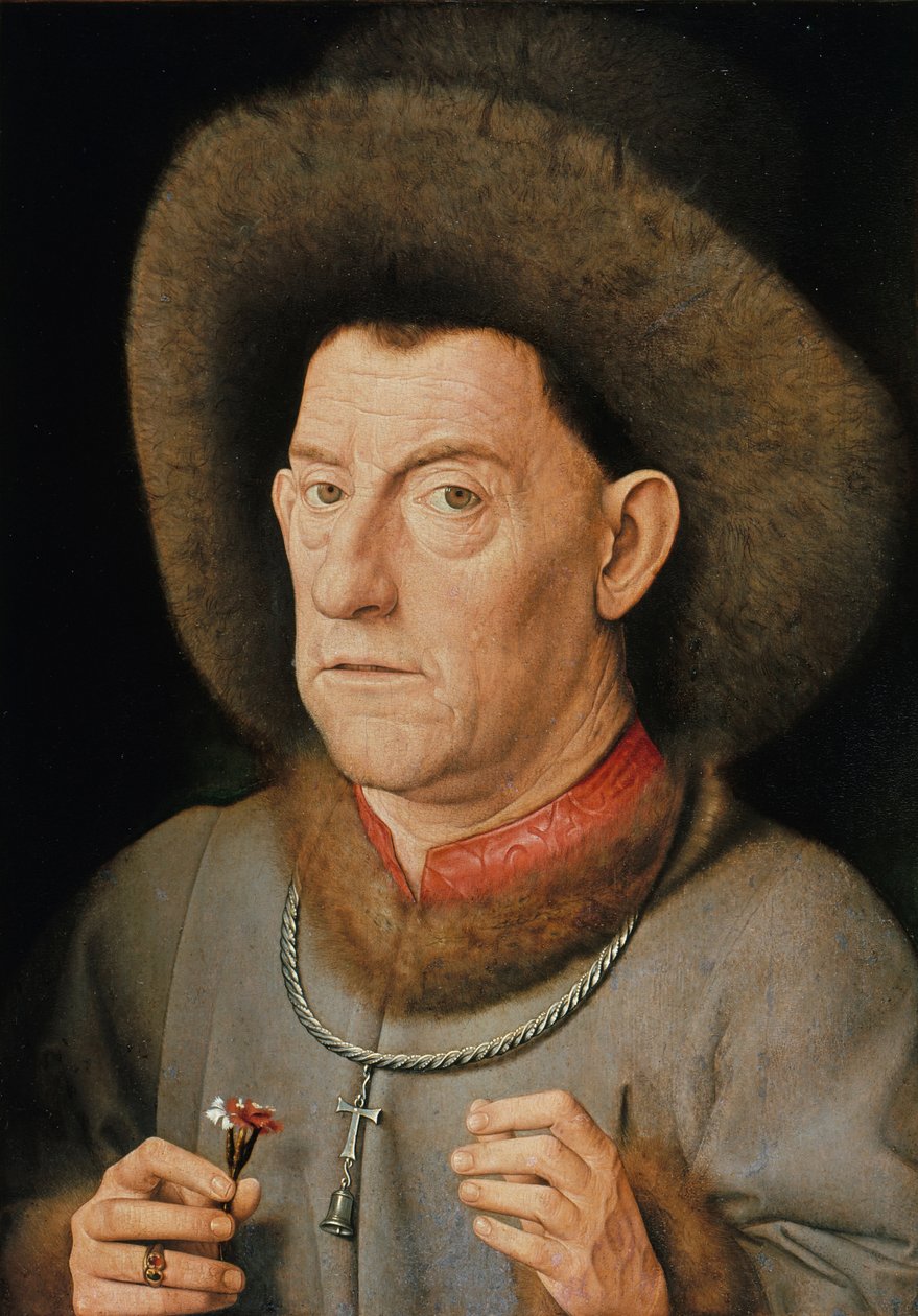 Homem, com, rosas de Jan van Eyck