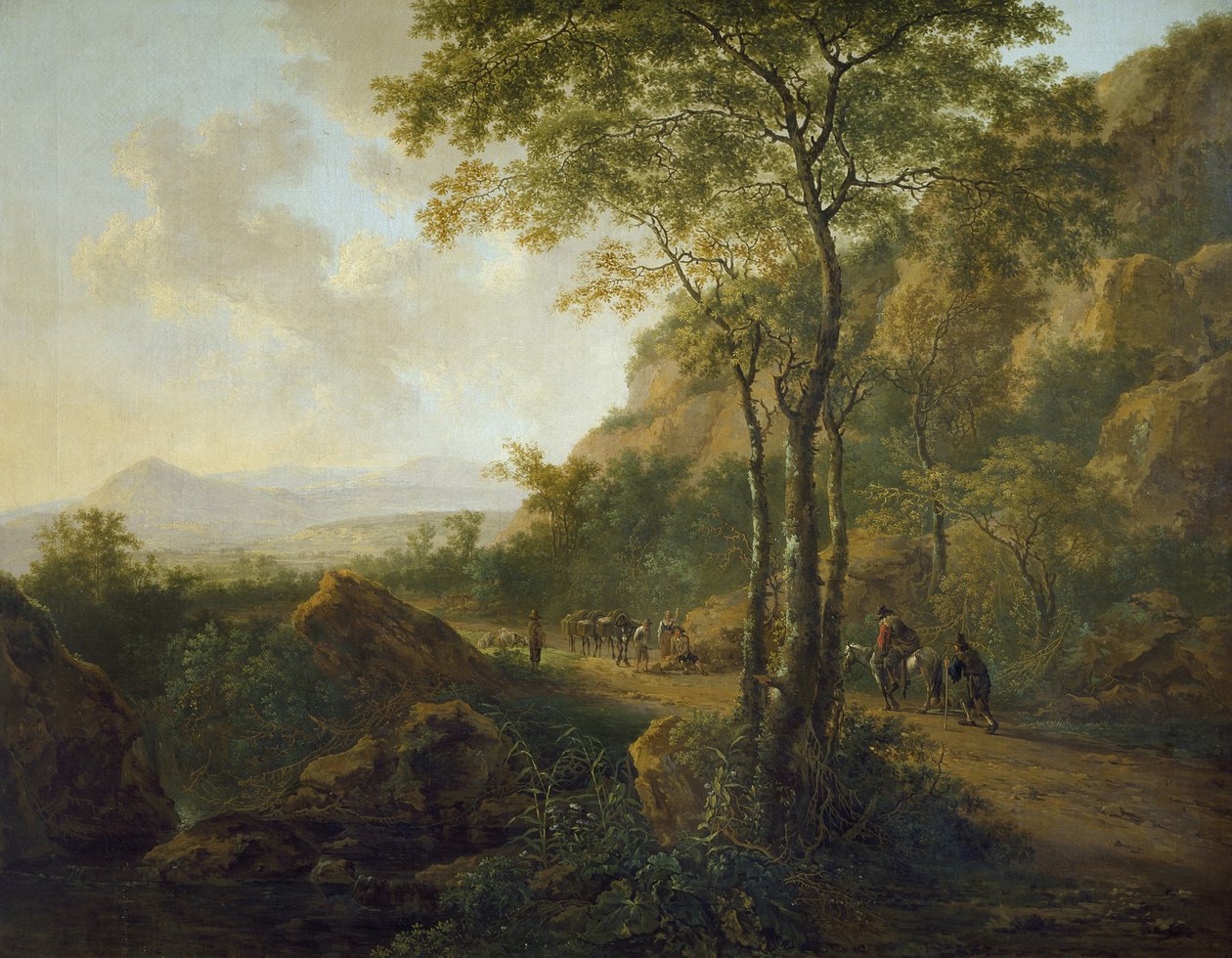 Paisagem italianizada com Muleteers de Jan Dirksz Both