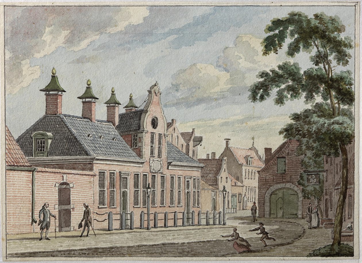 O Munnekeholm com em primeiro plano o Aduardergasthuis e no fundo o West Indisch Huis de Jan Bulthuis
