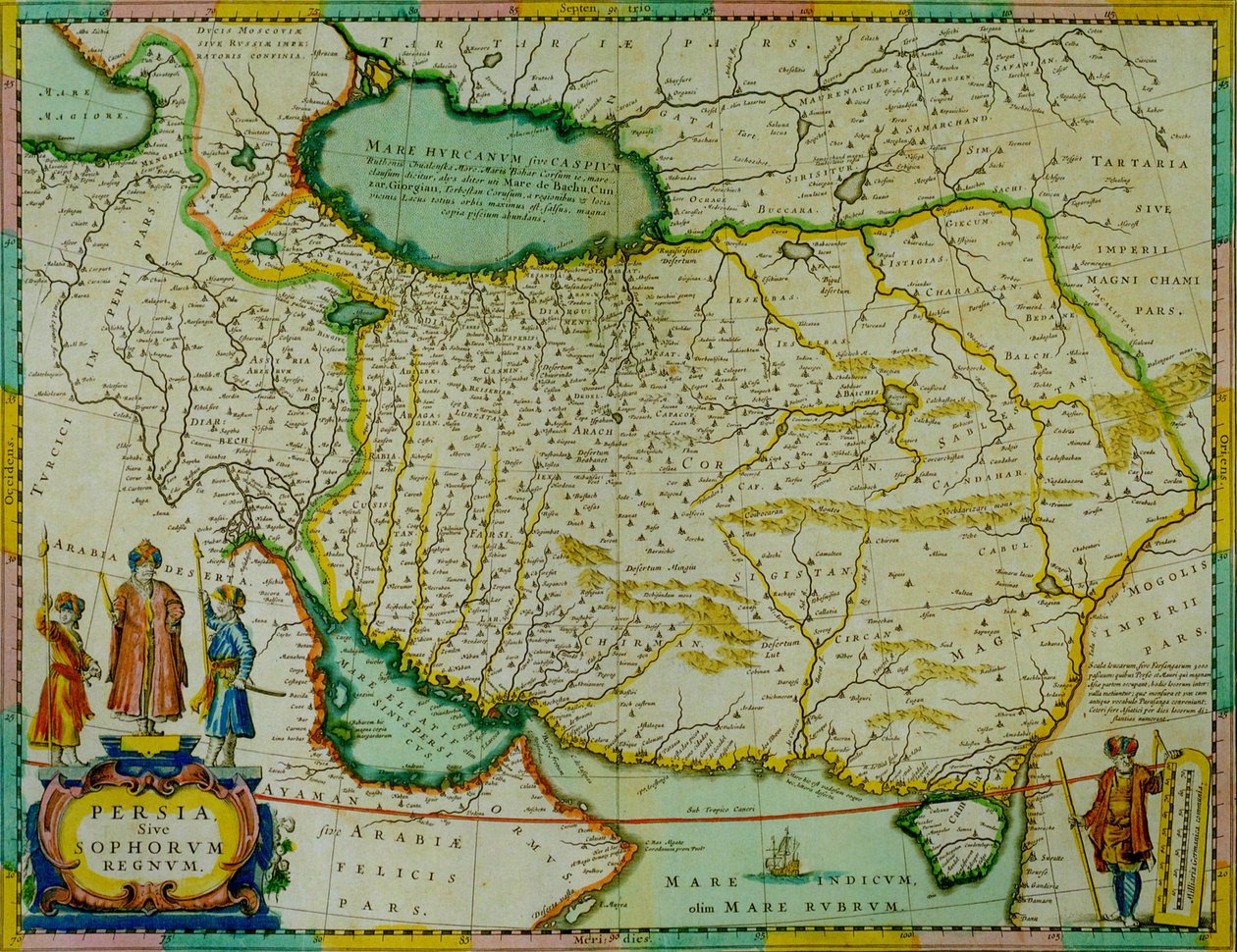 Janssonius mapa da Pérsia de Jan Janssonius