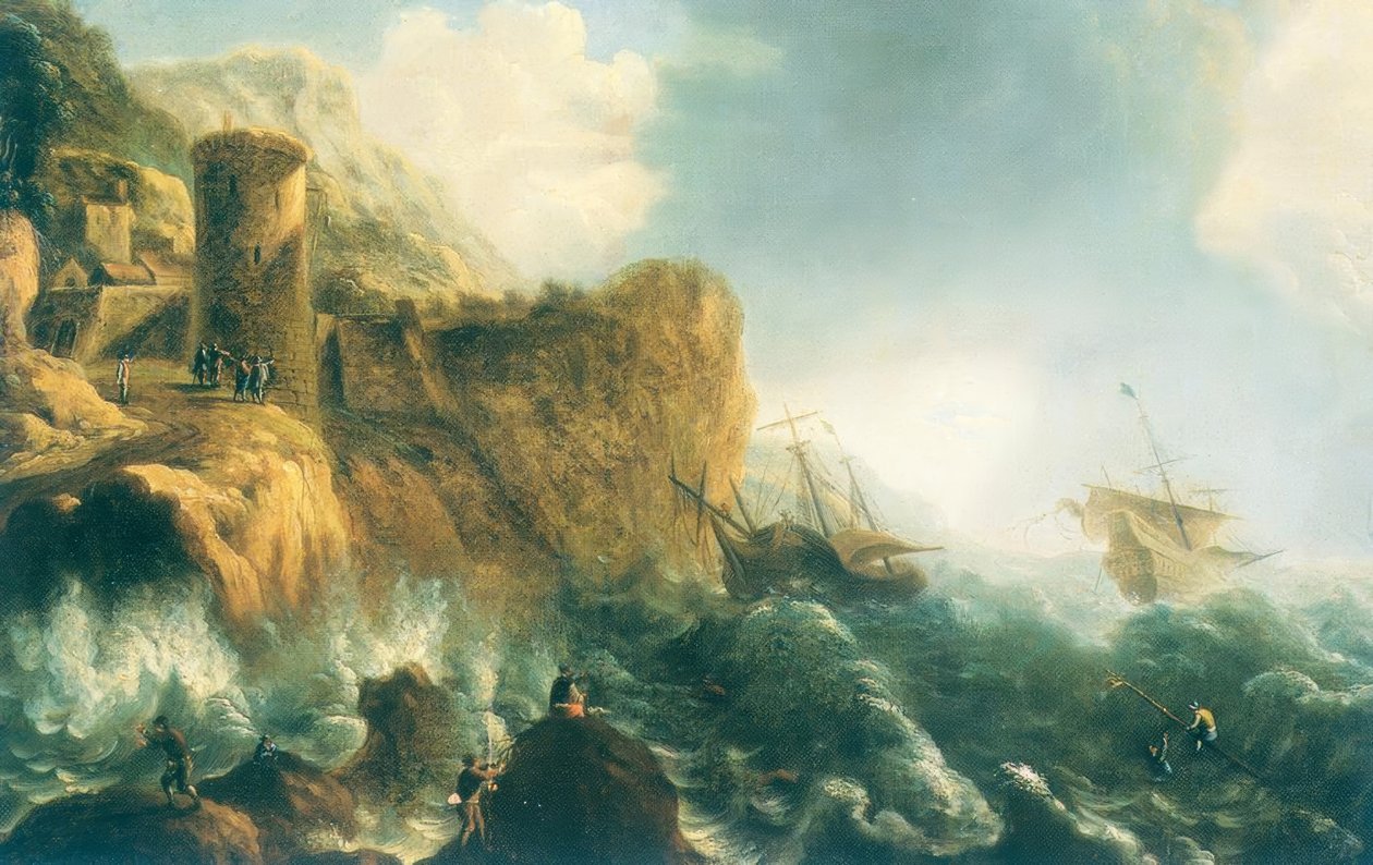 Naufrágio na costa rochosa de Jan Peeters