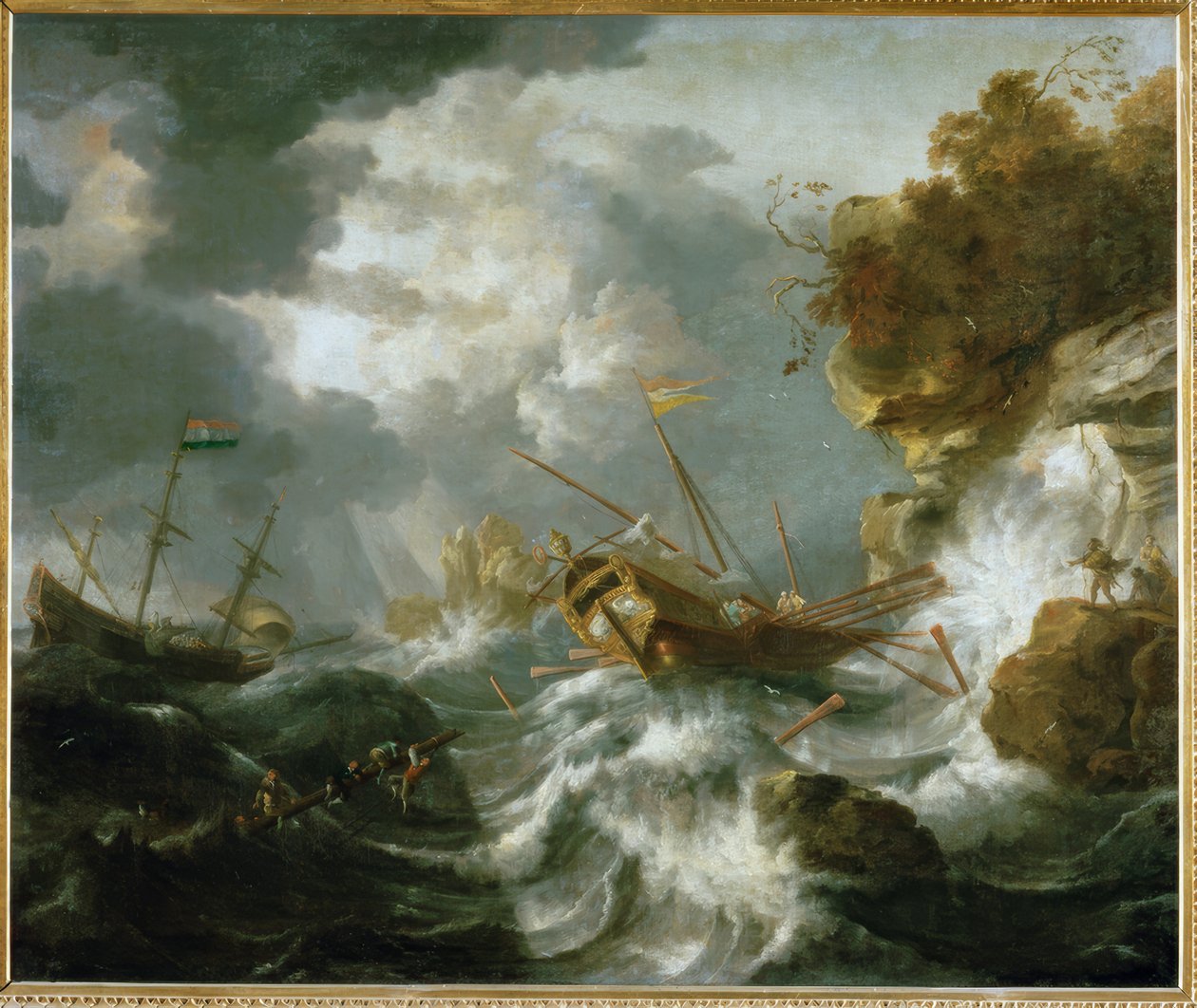 Navios em perigo na costa de Jan Peeters