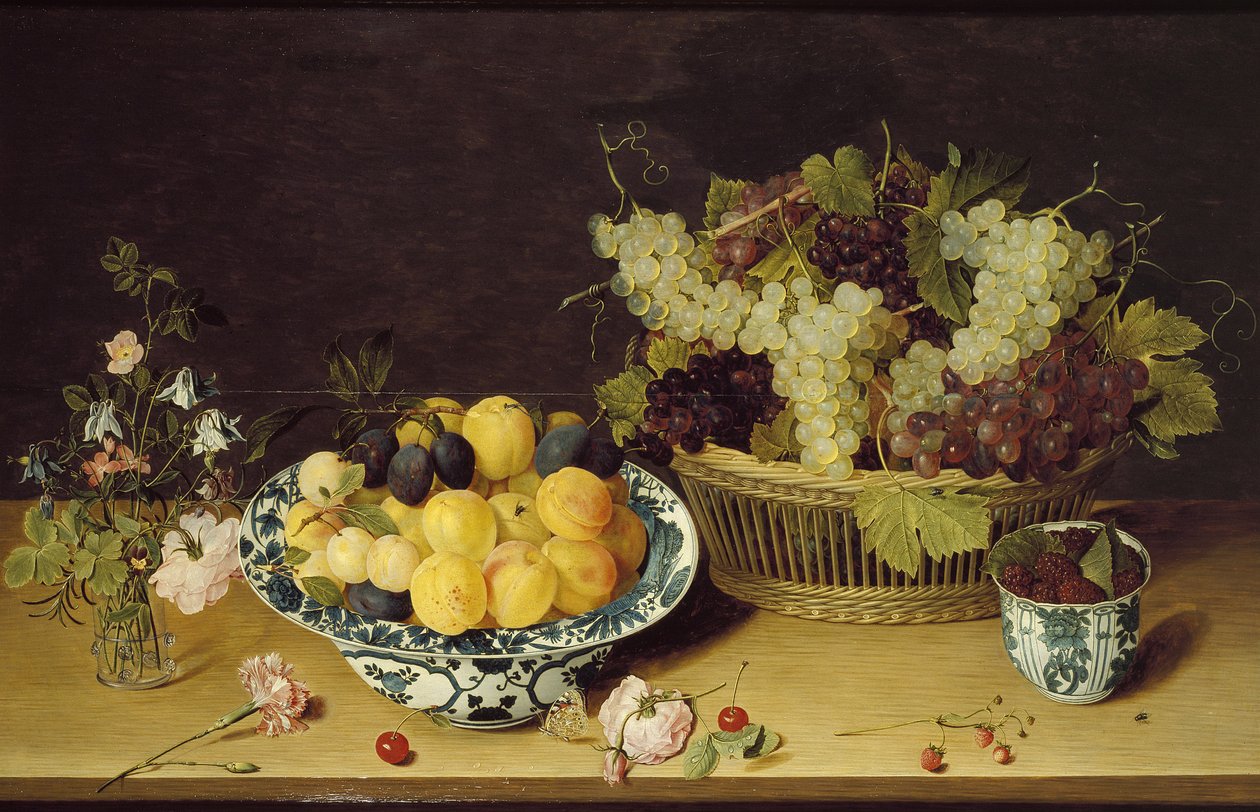 Ainda vida de frutas e flores de Jan Soreau