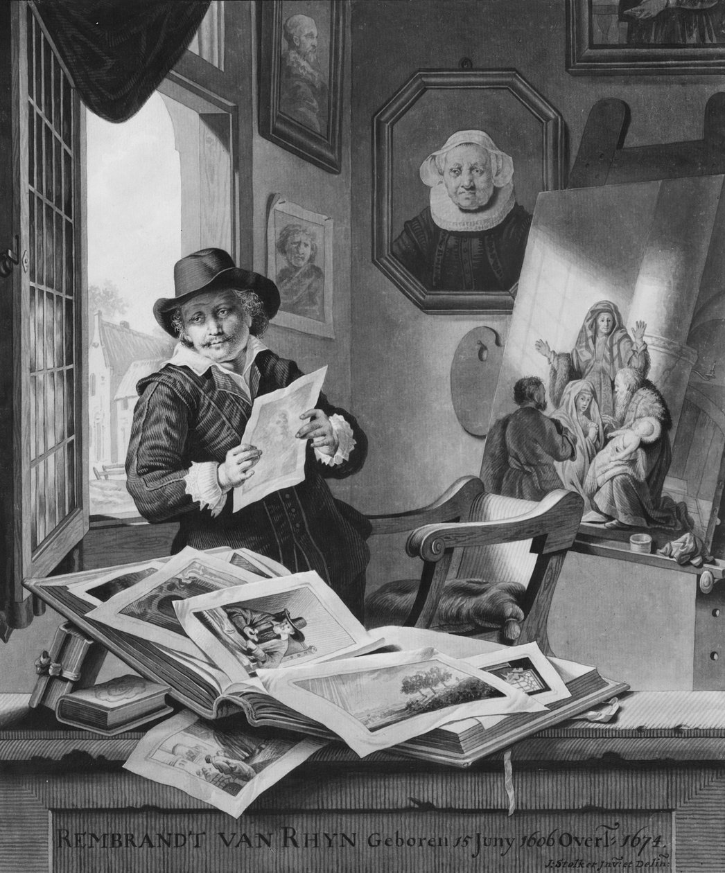Rembrandt em seu ateliê de Jan Stolker