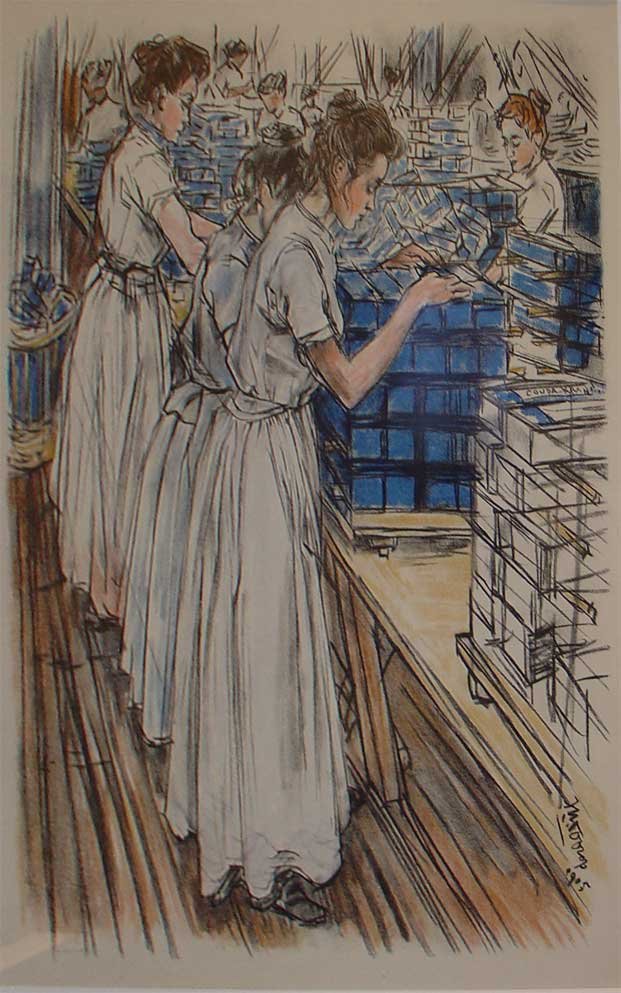 Fábrica de velas de embaladoras de Jan Toorop