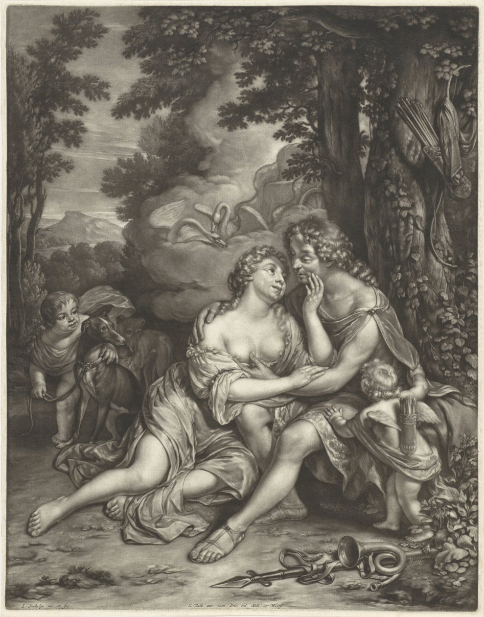 Vênus e Adonis de Jan Verkolje