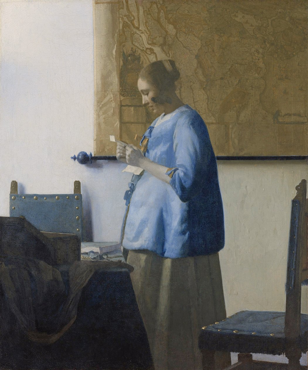 Mulher lendo uma carta, c.1662-63 de Jan Vermeer van Delft