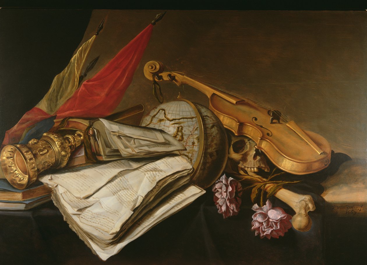 A Vanitas Still Life, 1663 de Jan van Dalen