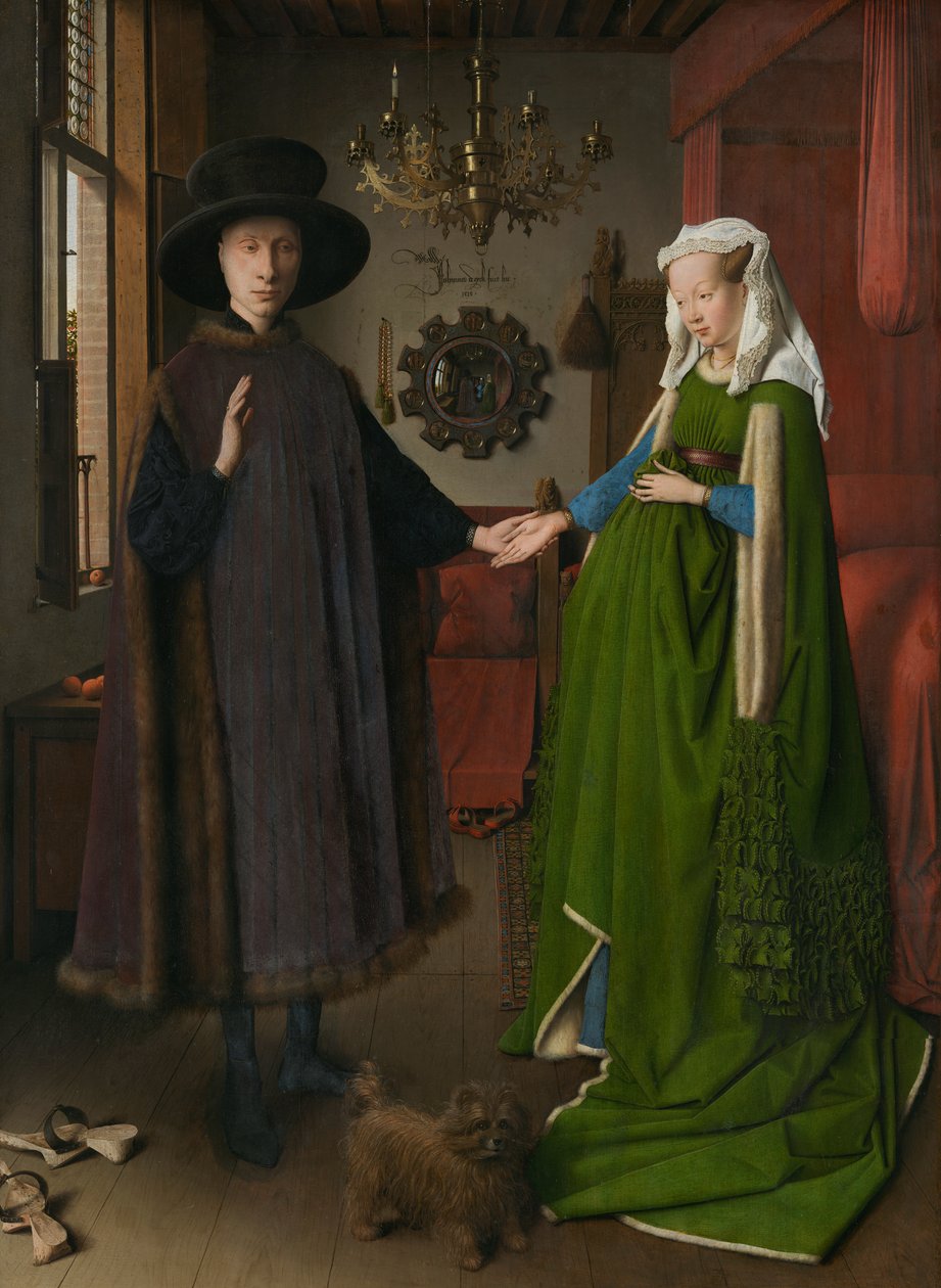 O retrato de Giovanni Arnolfini e seu (O casamento Arnolfini) de Jan van Eyck