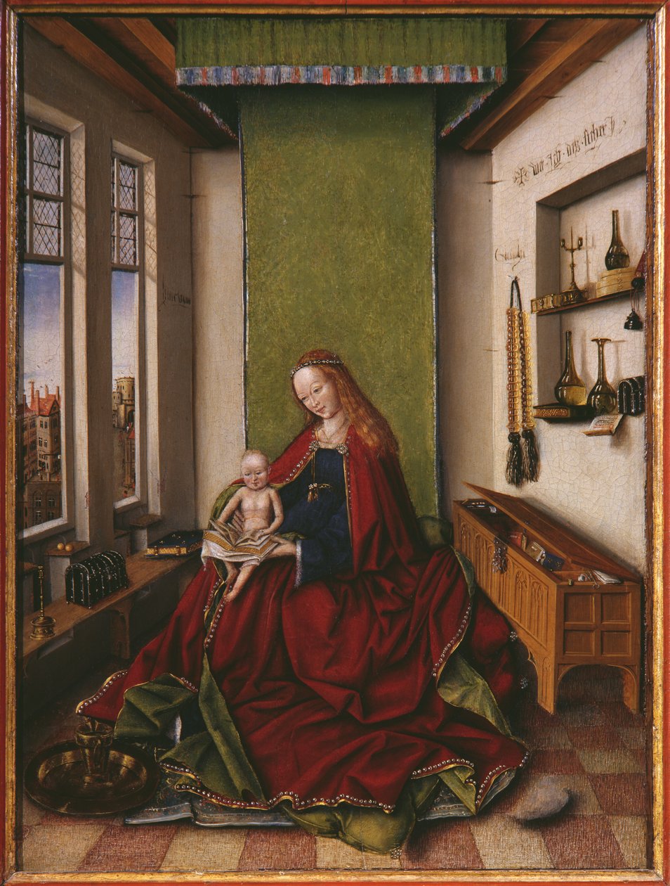 Virgem e criança com um livro de Jan van Eyck