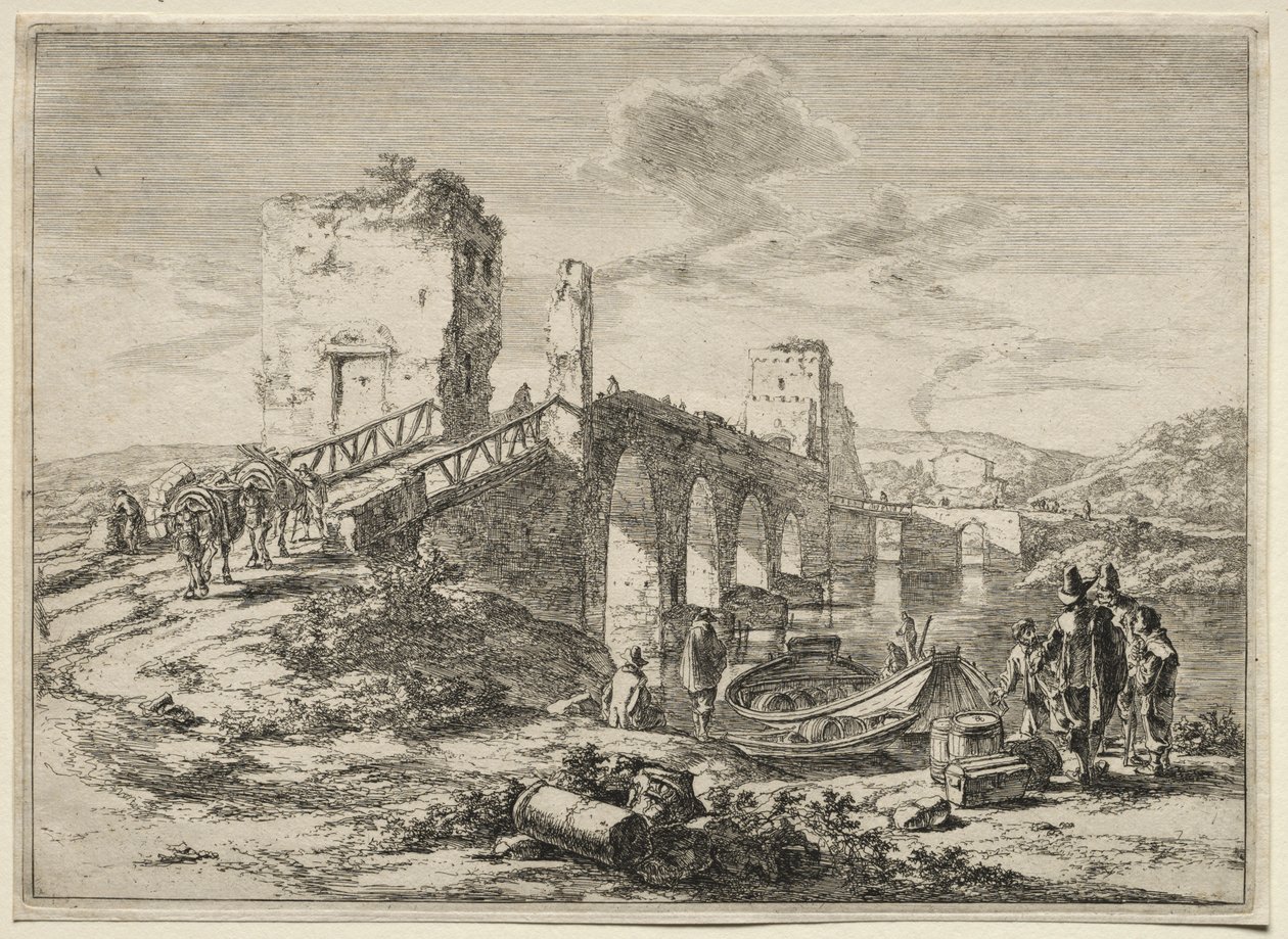 A ponte Molle sobre o Tibre de Jan Both