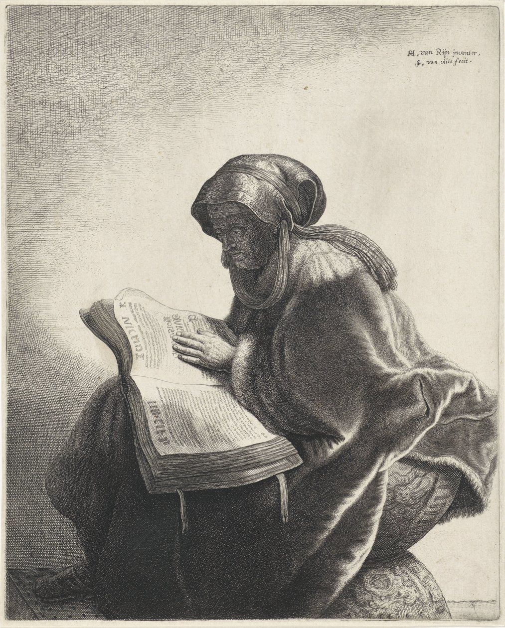 Velha lendo de Jan Gillisz. van Vliet