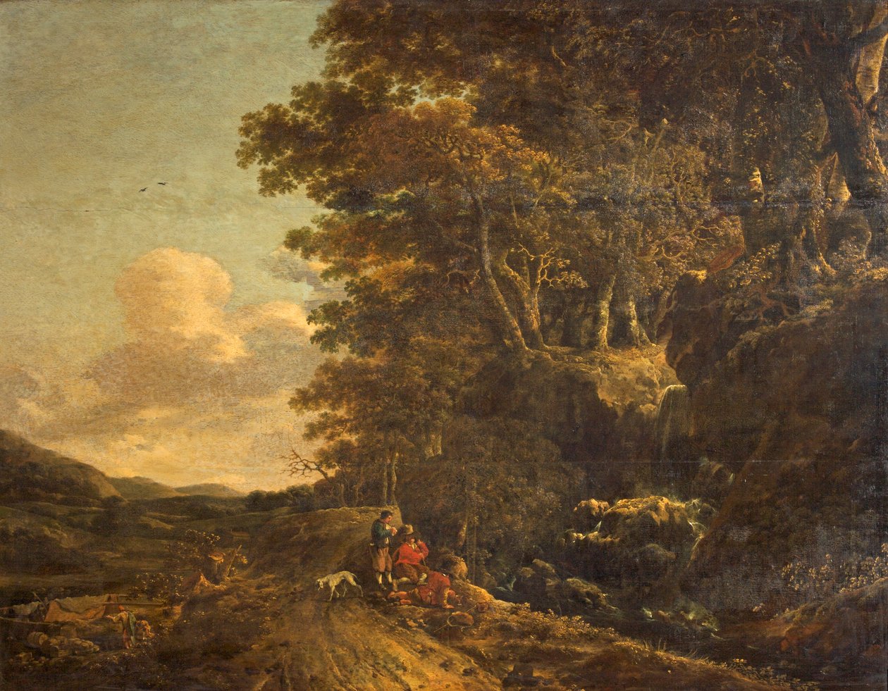 Paisagem com Cachoeira, c.1685-85 de Jan Hackaert