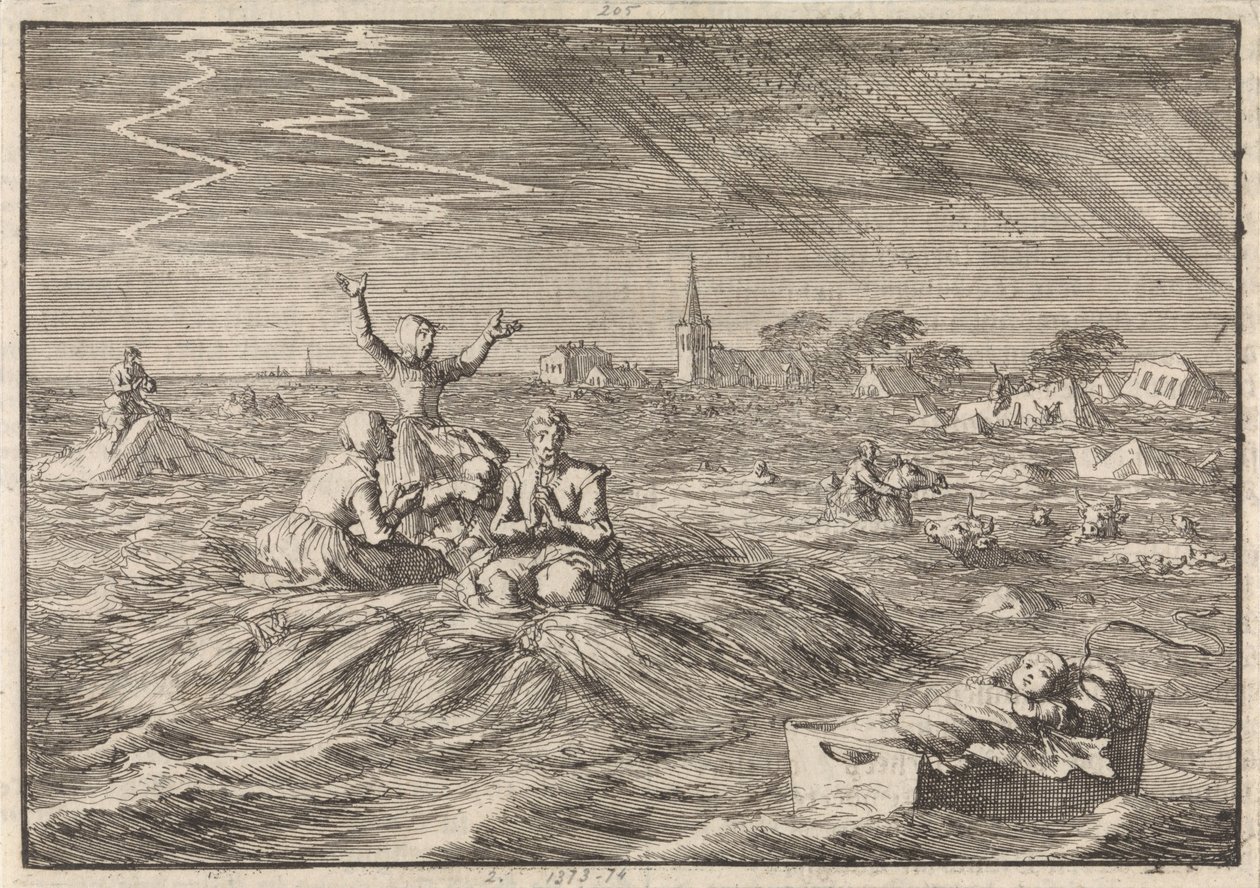 Inundação em Groningen, 1686 de Jan Luyken