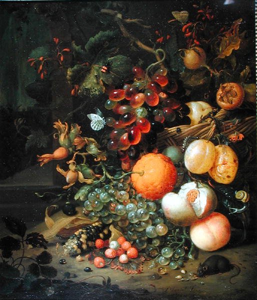Ainda vida com frutas, 1704 de Jan Mortel