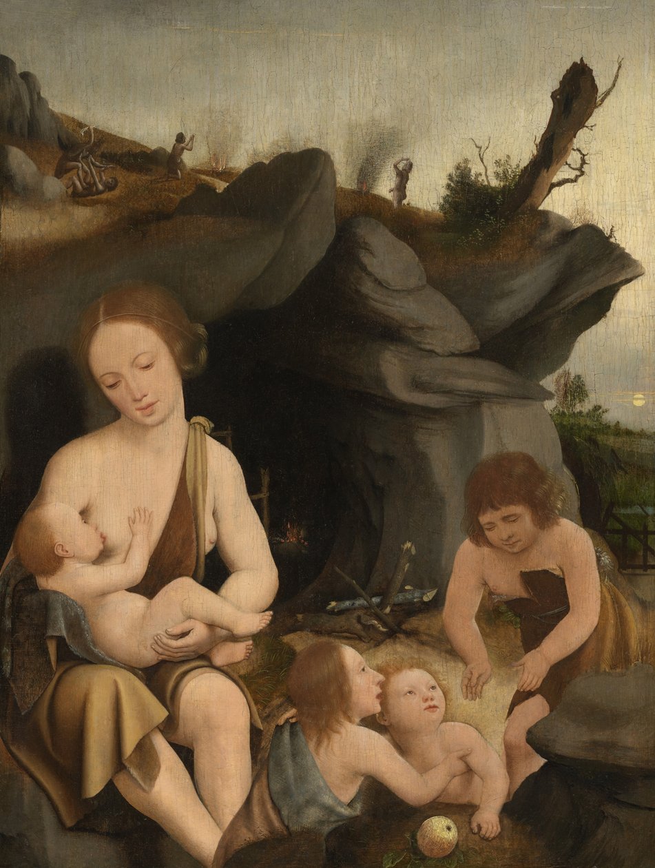 Eva e quatro filhos, c.1520 de Jan Mostaert