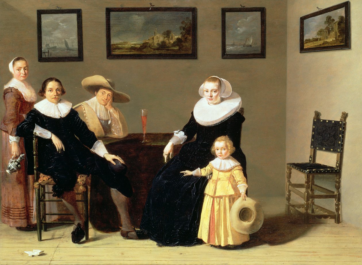 Família holandesa num interior de Jan Olis