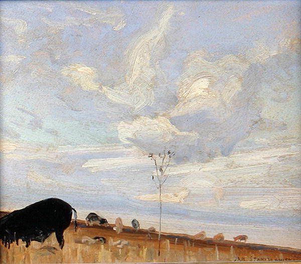 Paisagem (óleo a bordo) de Jan Stanislawski