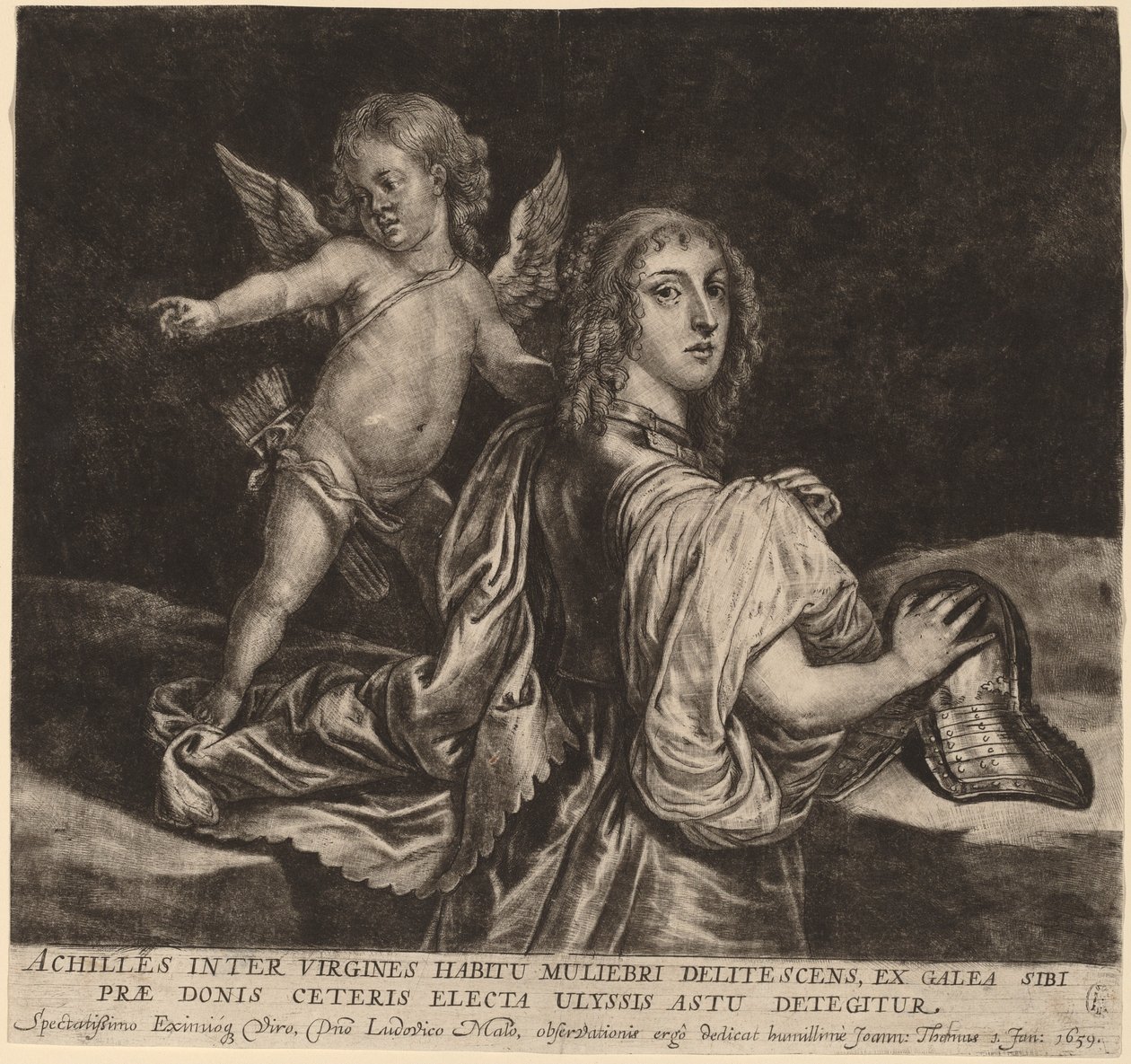Achilles as Pyrrha with Cupid de Jan Thomas