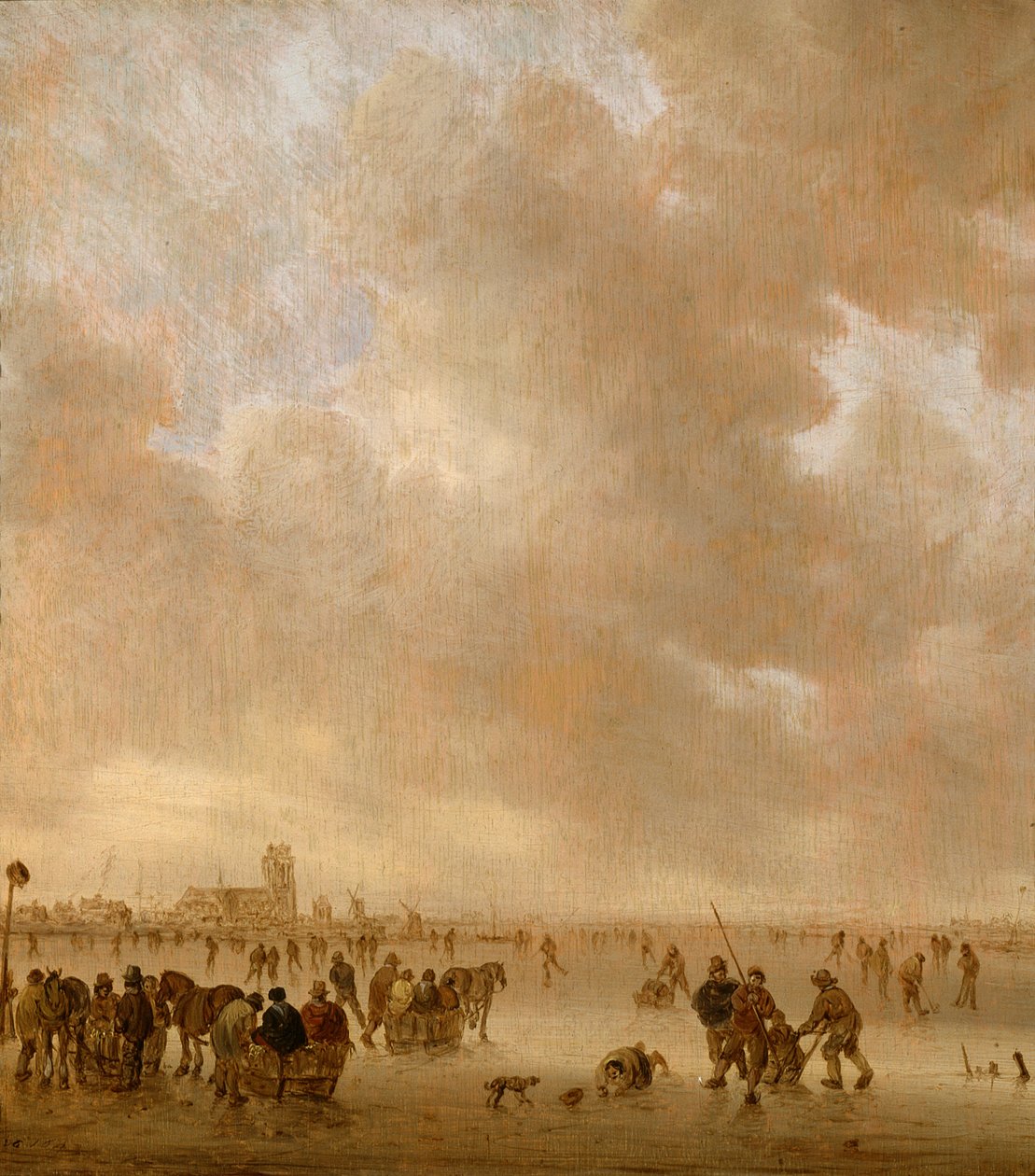 No gelo perto de Dordrecht de Jan van Goyen