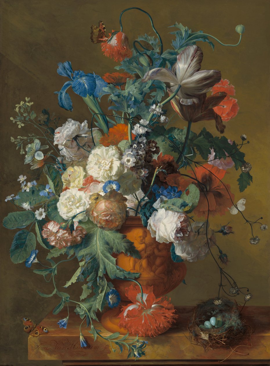 Flores em uma urna de Jan van Huysum