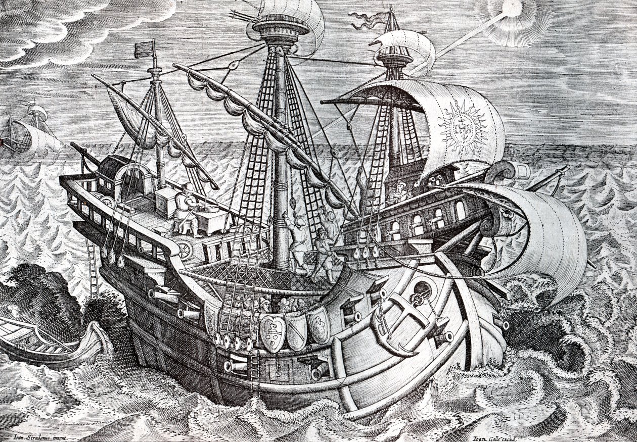 Navegação de Jan van der (1523 1605) Straet