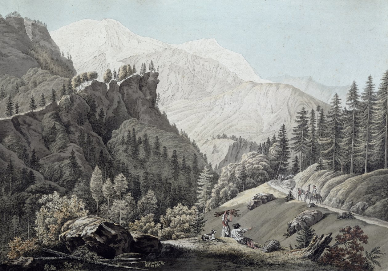Vista do vale de Chamonix, 1789 de Jean Antoine Linck