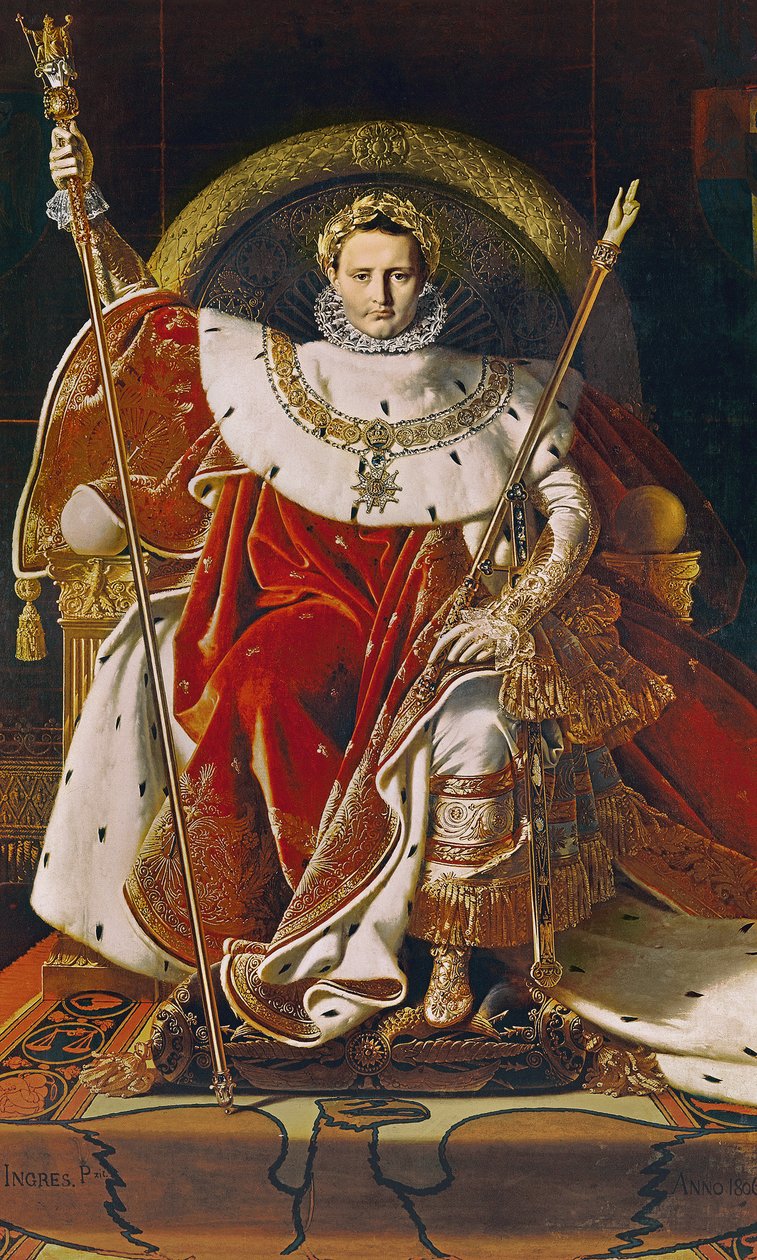 Napoleão I (1769-1821) no trono imperial, 1806 de Jean Auguste Dominique Ingres