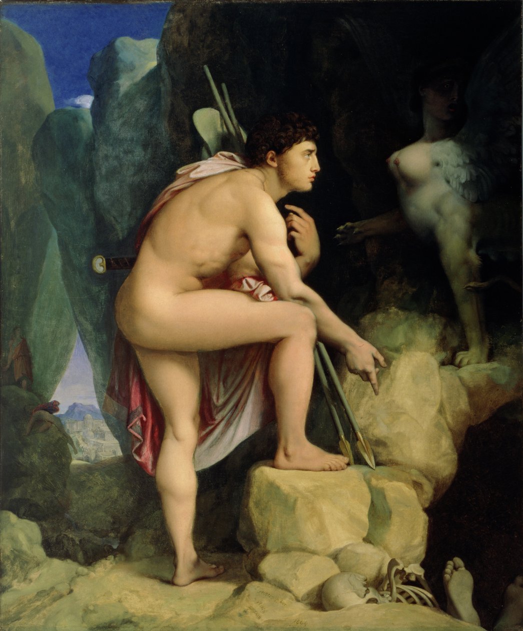 Édipo e a Esfinge de 1864 de Jean Auguste Dominique Ingres