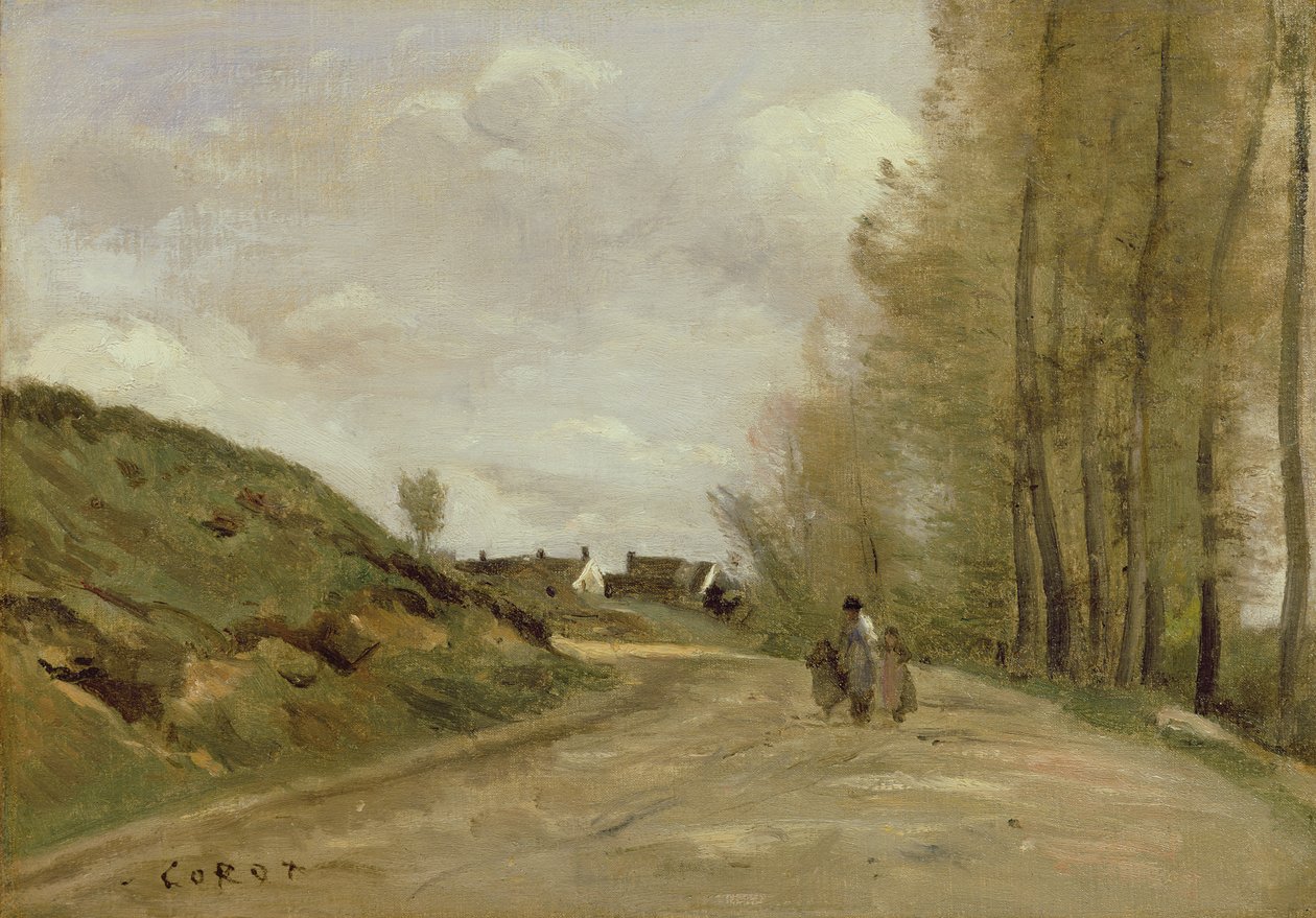 A estrada em Gouvieux, c.1850-60 de Jean Baptiste Camille Corot